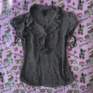 Y2k polka dot silk top